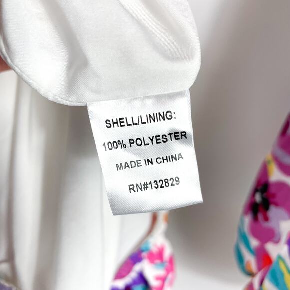 More to Come Sonya Cutout Dress White Purple Floral Mini Long Sleeve Sz M - Picture 16 of 16